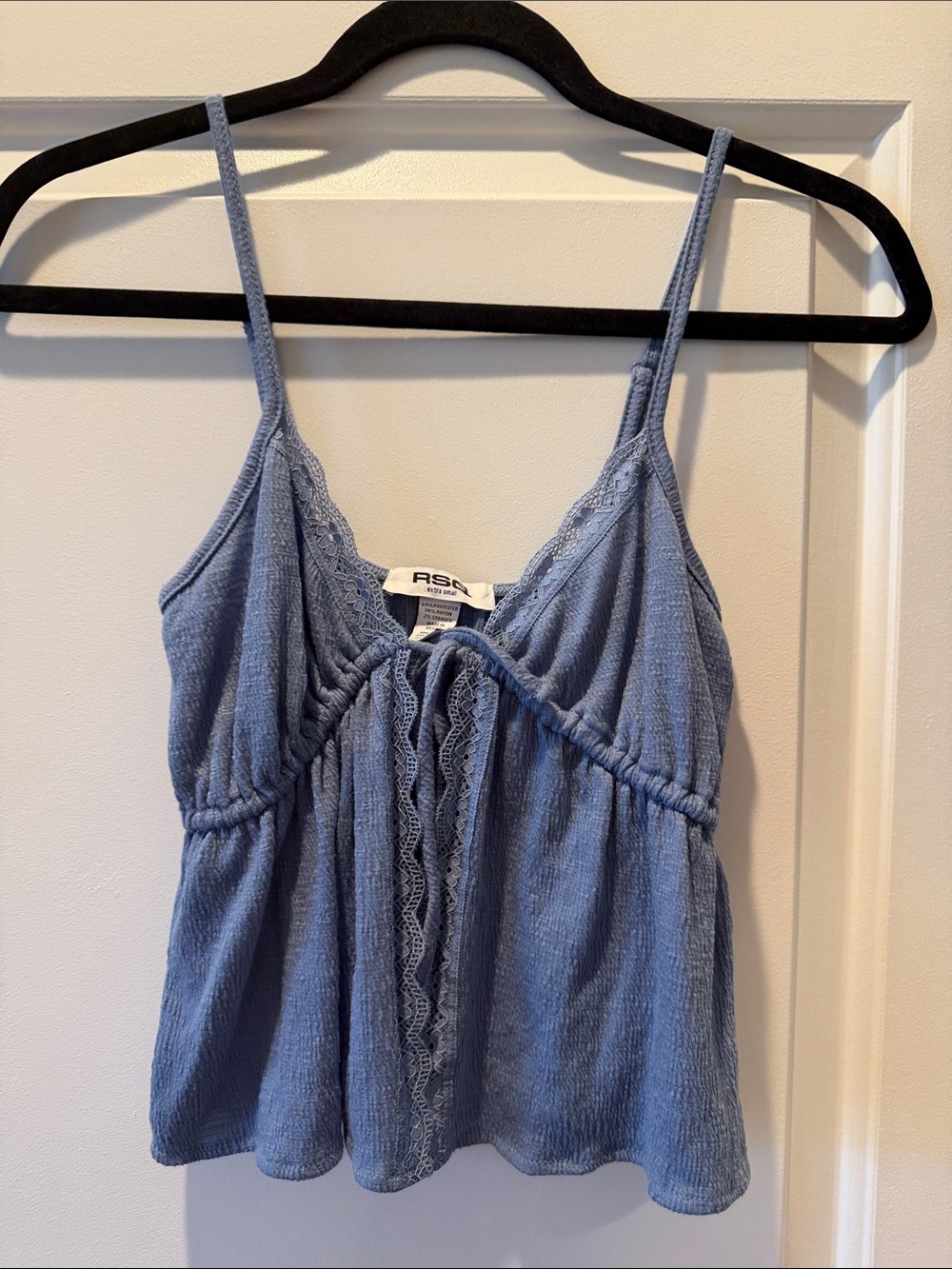 RSQ Light Blue Lace-Trim Spaghetti Strap Camisole